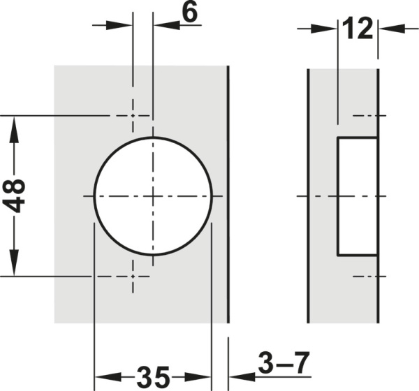 Петля Metalla 310 SM полунакладная, УО 110°, 48/6, h=12 мм, SC